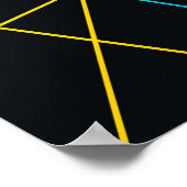 Gelb, blau, cool, trendig, urbane, moderne Linien Poster (Ecke)