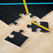 Gelb, blau, cool, trendig, urbane, moderne Linien Puzzle (Seite)