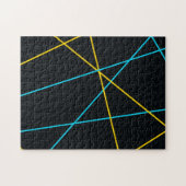 Gelb, blau, cool, trendig, urbane, moderne Linien Puzzle (Horizontal)
