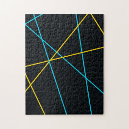 Gelb, blau, cool, trendig, urbane, moderne Linien Puzzle