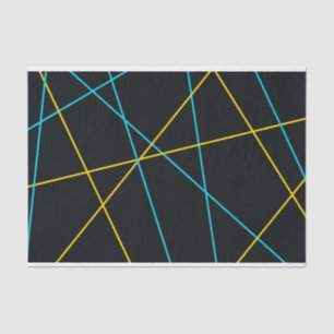 Gelb, blau, cool, trendig, urbane, moderne Linien Seidenpapier
