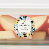 Gelb & blau florensicheres Bade- und Körperetikett Etiketten (Befestigt)