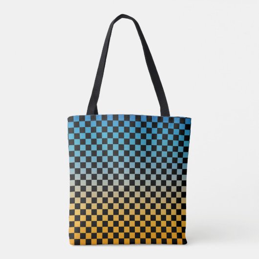 Gelb-Blau-Gelb-Sunset-Monogramm Tasche (Rückseite)