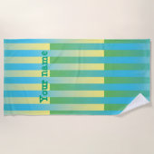 Gelb-blau - Gestreiftes Muster Strandtuch (Vorderseite)