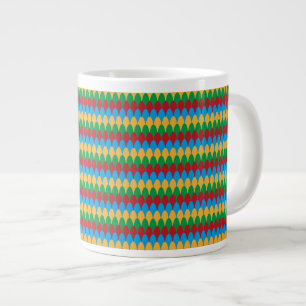Gelb Blau Grün und Rote Geometrische Muscheln Jumbo-Tasse