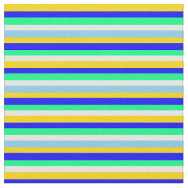 Gelb, Blau, Grün, Weiß und Himmelblau Stoff