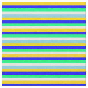 Gelb, Blau, Grün, Weiß und Himmelblau Stoff