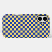 Gelb-blau kariertes Brettmuster Case-Mate iPhone Hülle (Rückseite (Horizontal))