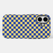 Gelb-blau kariertes Brettmuster Case-Mate iPhone Hülle (Rückseite (Horizontal))