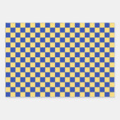 Gelb-blau kariertes Brettmuster Geschenkpapier Set (Vorderseite 2)
