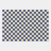 Gelb-blau kariertes Brettmuster Geschenkpapier Set (Vorderseite)