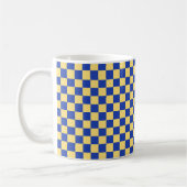 Gelb-blau kariertes Brettmuster Kaffeetasse (Links)