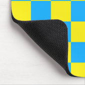 Gelb-blau kariertes Muster Mousepad (Ecke)