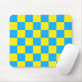 Gelb-blau kariertes Muster Mousepad (Mit Mouse)