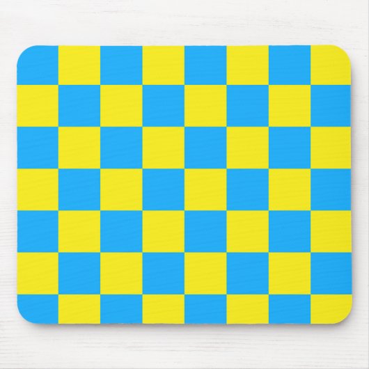 Gelb-blau kariertes Muster Mousepad (Vorne)