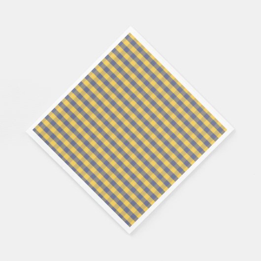 Gelb-blau-kariertes Muster Serviette (Ecke)