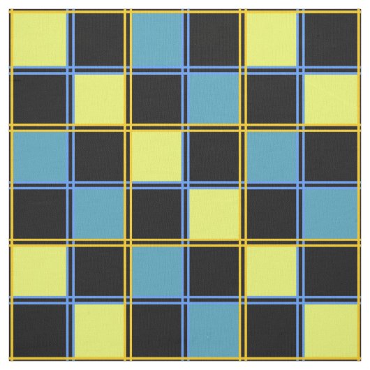 Gelb-blau-kariertes Muster Stoff (Muster)
