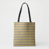 Gelb-blau-kariertes Muster Tasche (Vorderseite)
