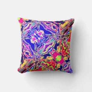 Gelb Blau Lila Rosa Paisley-Diagonalmuster Kissen