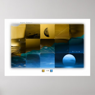 gelb —> blau poster