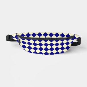 Gelb Blau Schachbrett Diamantmuster Bauchtasche