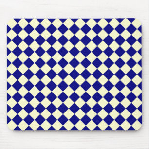 Gelb Blau Schachbrett Diamantmuster Mousepad