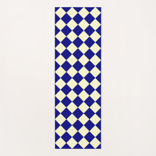 Gelb Blau Schachbrett Diamantmuster Yogamatte