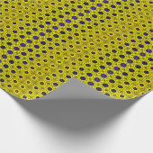 Gelb, blau, schwarze Blume Geschenkpapier (Ecke)