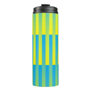 Gelb Blau Streifen Muster Thermosbecher