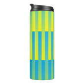 Gelb Blau Streifenmuster Thermosbecher (Nach rechts gedreht)