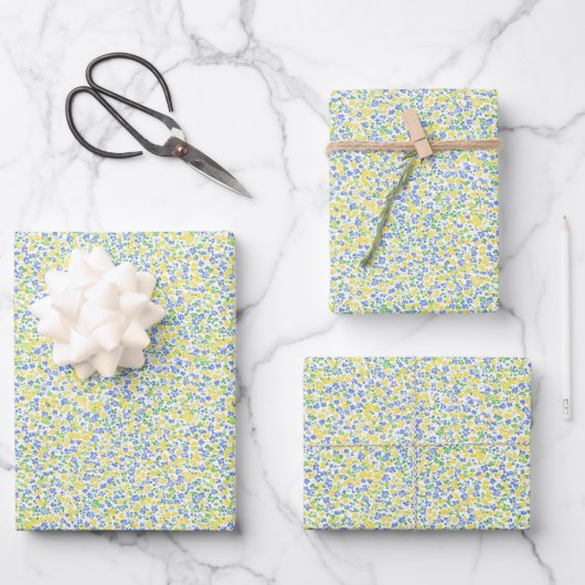 Gelb, blau und grün Abstrakt Geschenkpapier Set (Vorderseite)