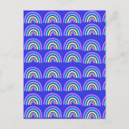 Gelb, blau und Lila Postkarte