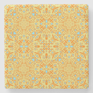 Gelb Blau und Orange Spaß Geometrisch Einzigartig Steinuntersetzer