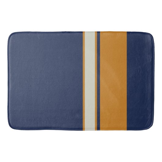 Gelb Blau und Perlen Streifen Badematte (Vorderseite)