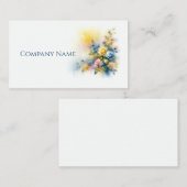 Gelb, blau und rosa Roses Bouquet Wasserfarbe Visitenkarte (Vorne/Hinten)