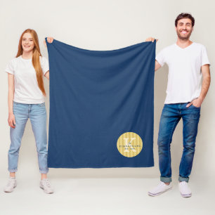 Gelb Blaue benutzerdefinierte gestreifte Kreis-Fam Fleecedecke
