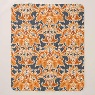 Gelb blaue Ornament Nahtloses Hintergrundmusterab Sherpadecke