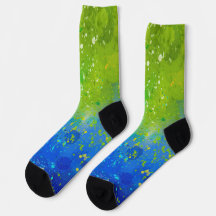 Gelb Blaue und Indigo-Galaxie-Design-Socken