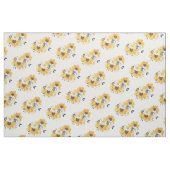 Gelb blauer Florals Sonnenblumen Blätter Muster Stoff (Fat Quarter (45,7 x 55,9 cm))