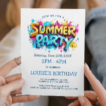 Gelb-blauer Graffiti-Style-Sommerparty