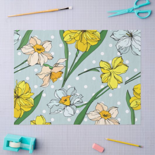 Gelb blauer Retro-Hintergrund Seidenpapier (Basteln)