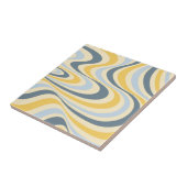 Gelb-blaues abstraktes Wirbeldesign Fliese (Seite)