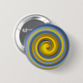 Gelb-blaues Spiralmuster Button (Vorne & Hinten)