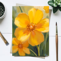 Gelb Blumen Wasserfarbe Frühlingsblüten Gemalt