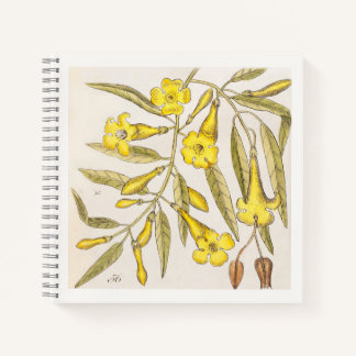 Gelb Botanisches Kunstnotizbuch aus dem 18. Jahrhu Notizblock