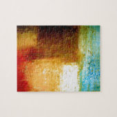 Gelb-braun-blaue Abstrakte Malerarbeiten Puzzle (Horizontal)