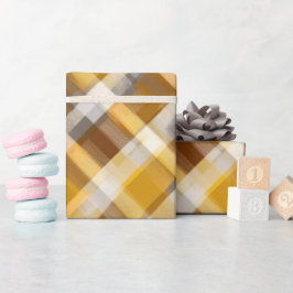 Gelb Braun Ernte Kariert Honig Karomuster Geschenkpapier