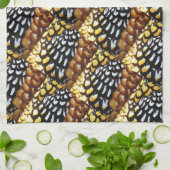 Gelb, braun, schwarz, Gemustertes Küchentuch (Gefaltet)