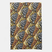 Gelb, braun, schwarz, Gemustertes Küchentuch (Vertikal)