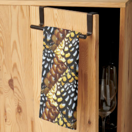 Gelb, braun, schwarz, Gemustertes Küchentuch